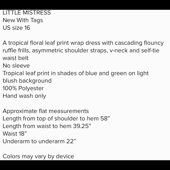 Size 16 Fun Tropical Floral Blush Pink Asymmetrical Wrap Maxi Dress 22” P2P - Picture 6 of 6